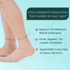 Medtex anti-embolism stockings for DVT prevention, TED stockings in skin color