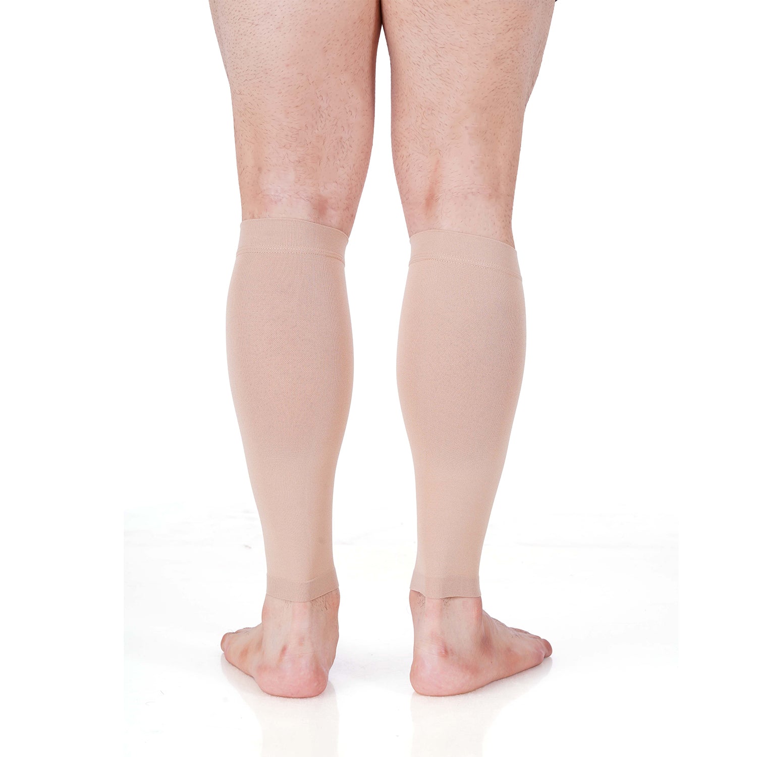 Medtex calf compression sleeve for muscle support, beige color