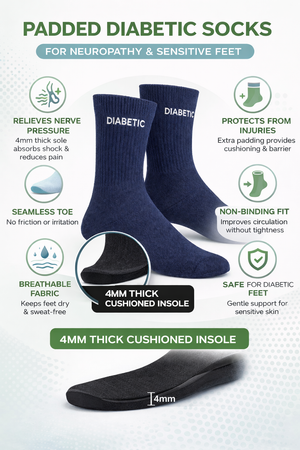 Padded diabetic socks