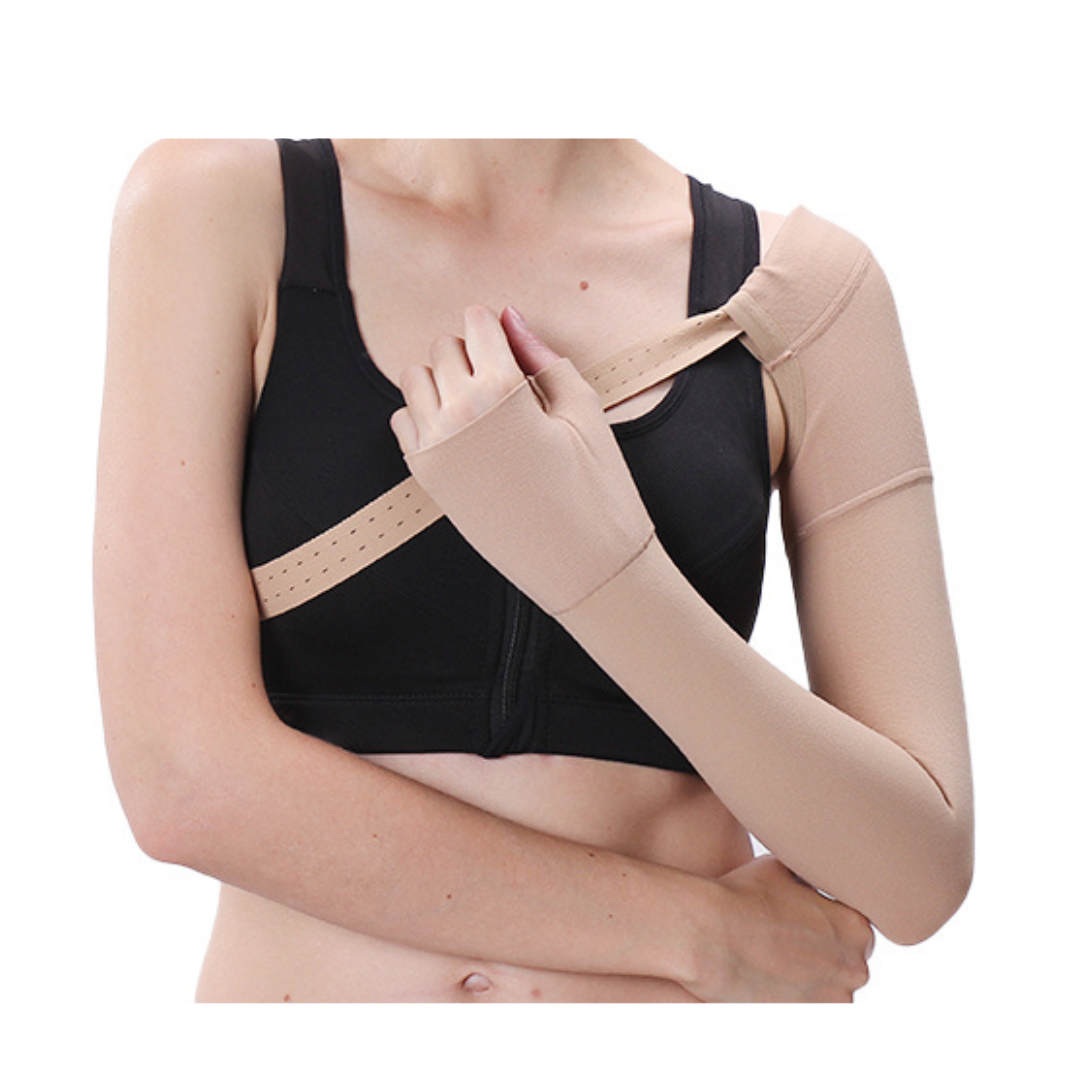 "Medtex Compression Arm Sleeves for Lymphedema with Adjustable Arm Sling – Provides Support, Pain Relief, and Improved Circulation"