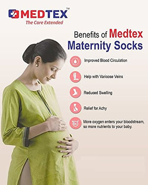 Close-up of breathable fabric in Medtex maternity compression socks for expecting mothers