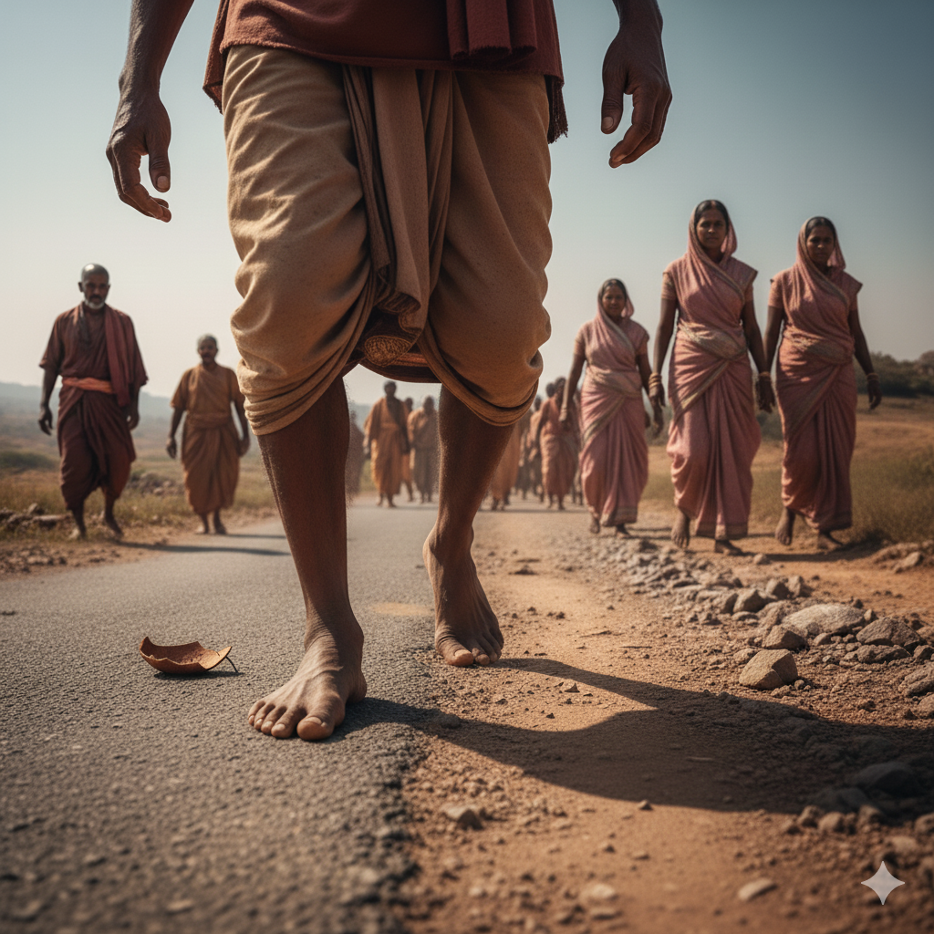 Why Pilgrims Should Avoid Barefoot Walking – And How Temple Socks with Anti-Slip Protection Can Help