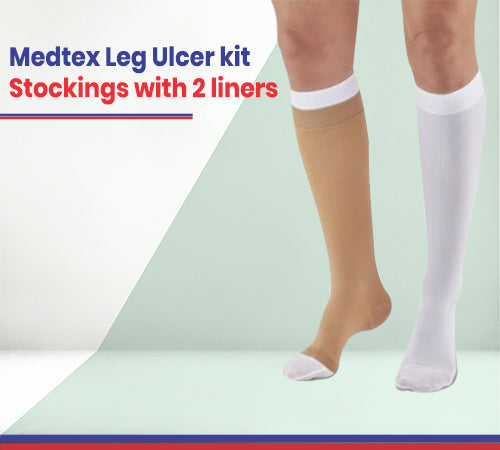 Medtex Venous Leg Ulcer kit – 1 Pair of stockings with 2 ulcer liners ...