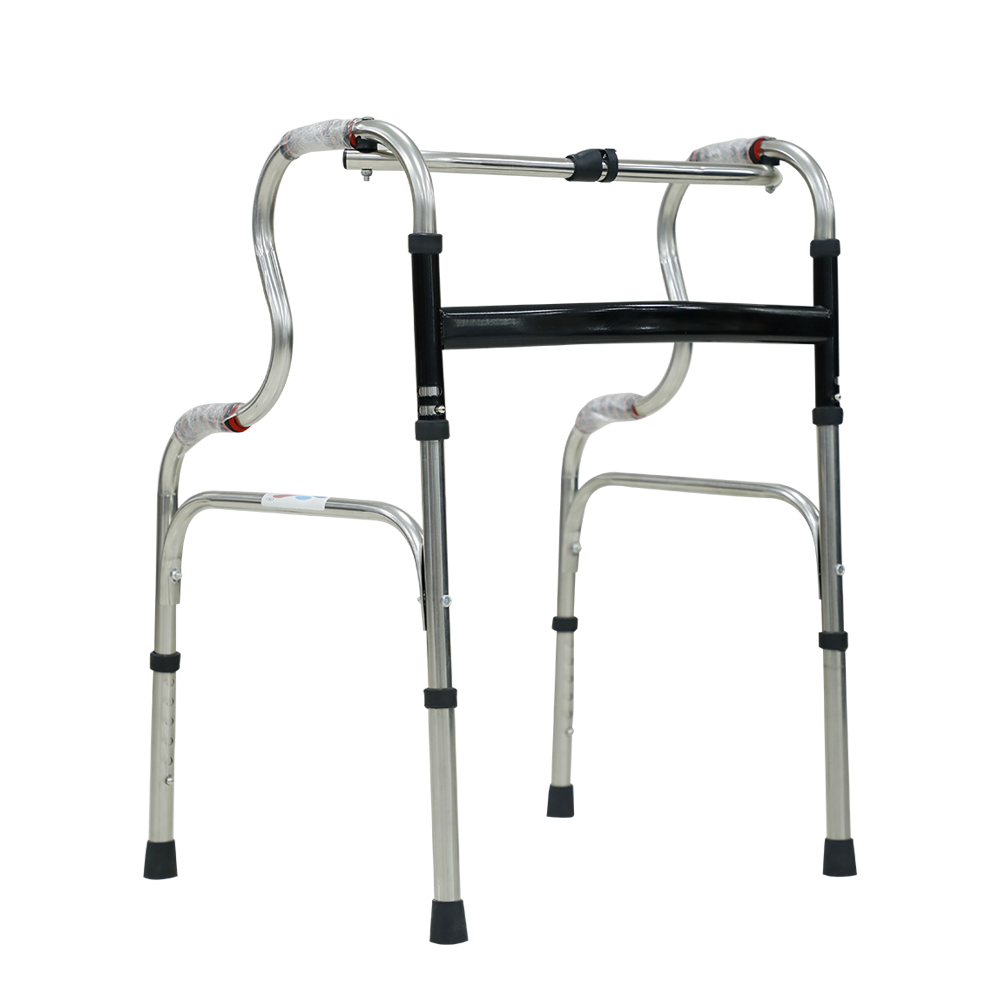 Foldable Reciprocating Step-Up Walker – Stainless Steel Mobility Aid