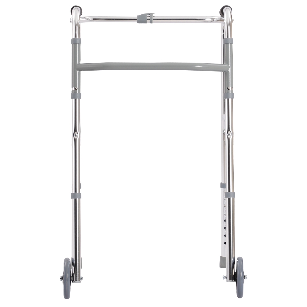 Medtex Foldable Reciprocating Walker with Wheels – Lightweight Aluminum Mobility Aid