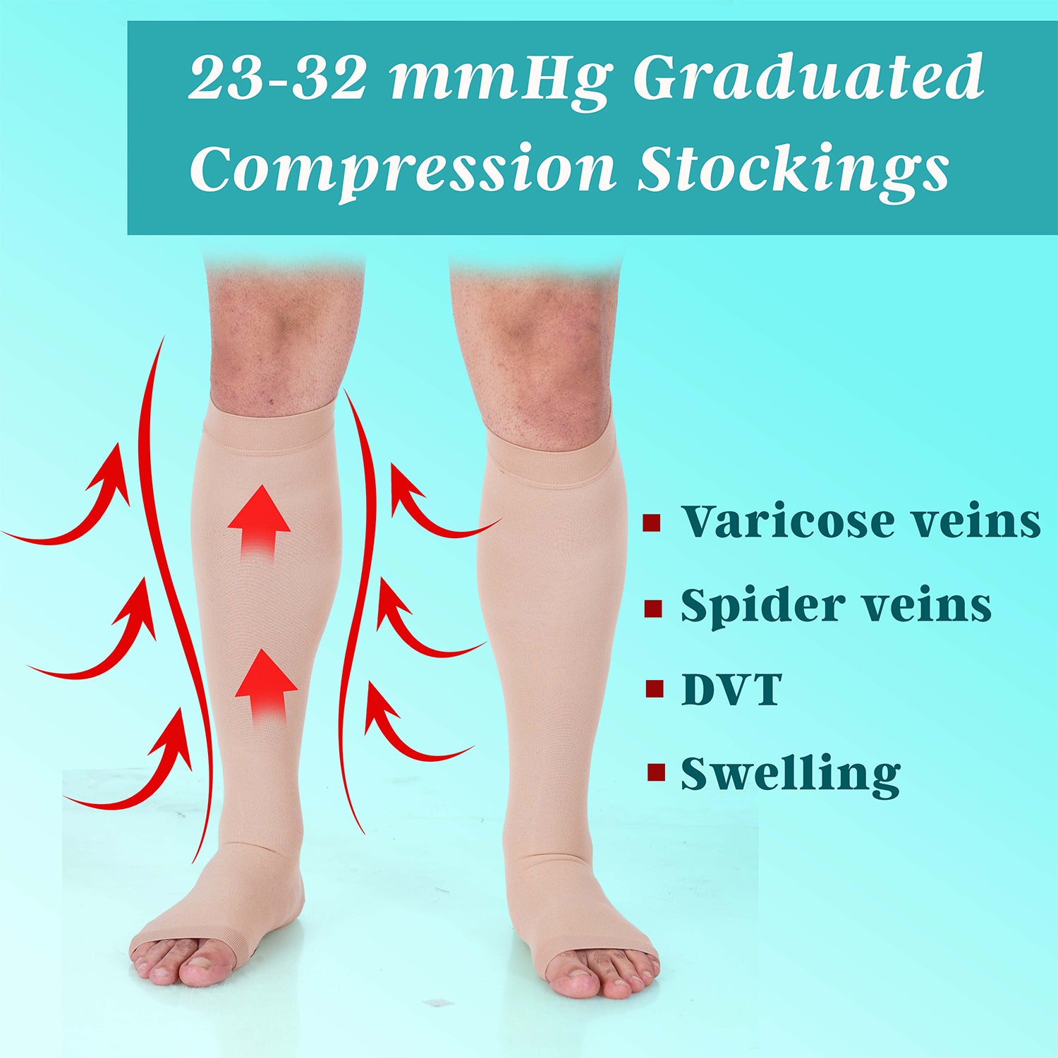Medtex Class-2 compression stockings for varicose veins,Knee length,Below knee stockings,Thigh Length, cotton compression stockings
