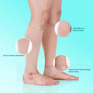 Medtex calf compression sleeve for muscle support, beige color