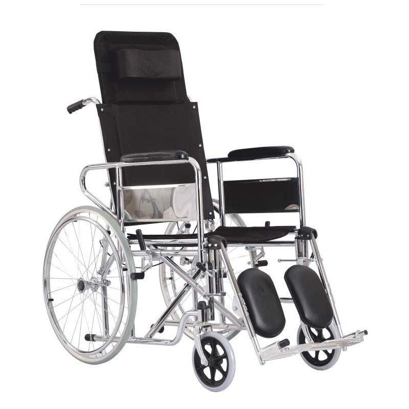 Medtex foldable recliner wheelchair for patient mobility and comfort